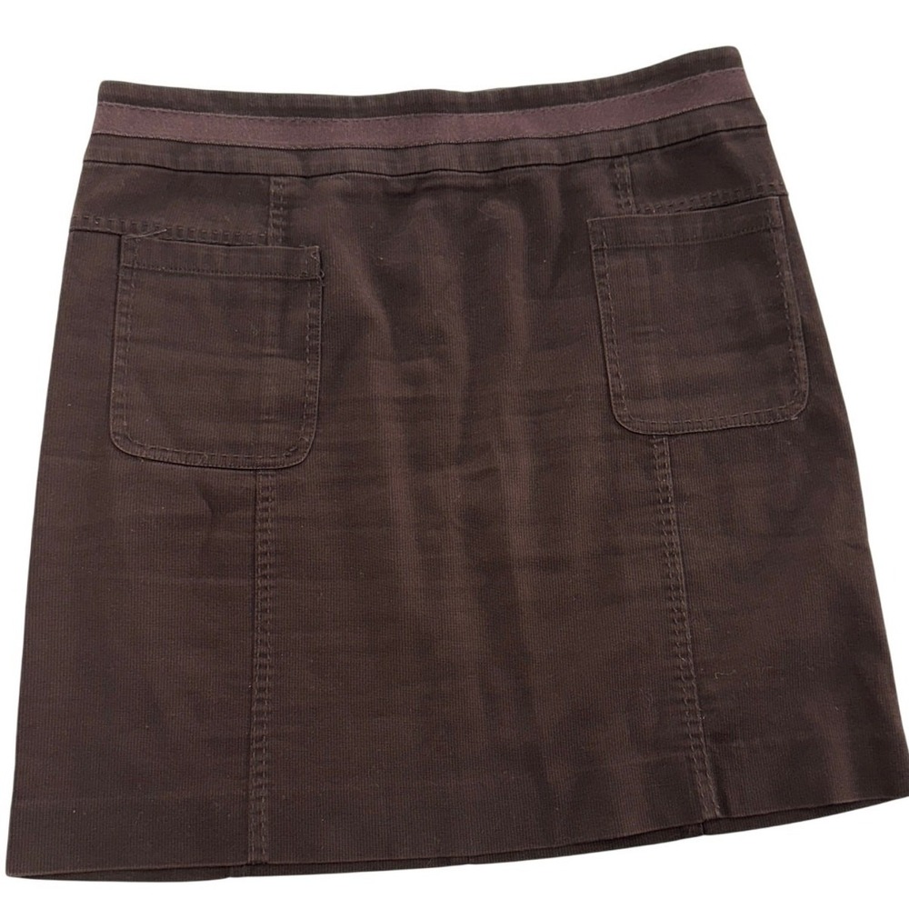 Tory Burch Skirt Womens 12 Brown Corduroy Mini Utility Pockets‎ Vintage